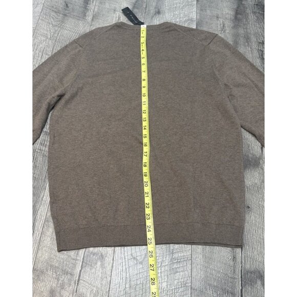 J Ferrar Sweater Mens Small Pullover Lightweight V neck Tan Heather Knit Y2K NEW - Picture 7 of 10